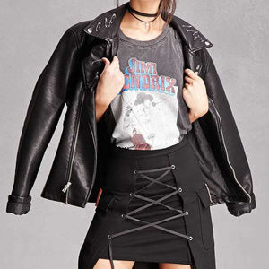 ANTHROPOLOGIE Korirl Avant Garde Lace-Up Sport Stripe Black Pencil Skirt S